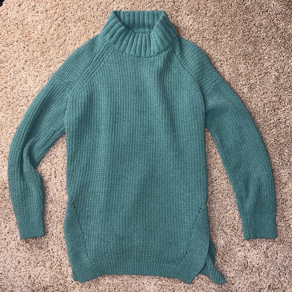 A New Day teal blue Neck Sweater Cozy Knit